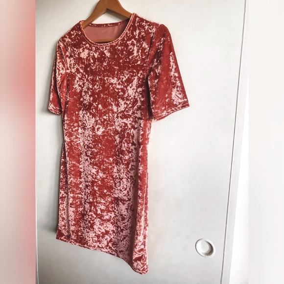 Vintage 90's 💖 Crushed Velvet Mini Dress - Picture 2 of 4